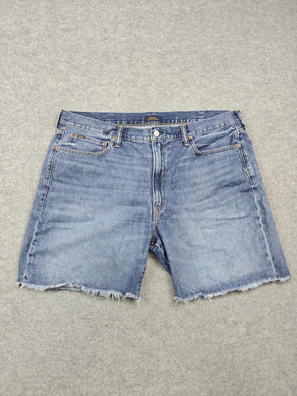 Polo Ralph Lauren Shorts Mens 40 Blue 11" Inseam Bermuda Denim Frayed Hem